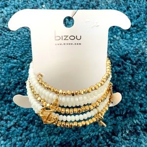 Bizou: Gold and White Bracelet